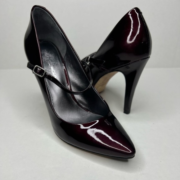 Via Spiga Pointed Toe Adjustable Strap Heels in Burgundy - Picture 8 of 8